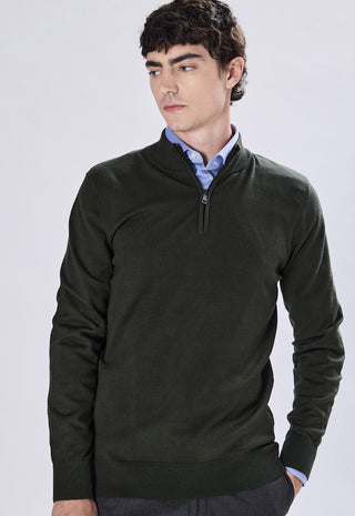 Mock Neck Sweater With Zip