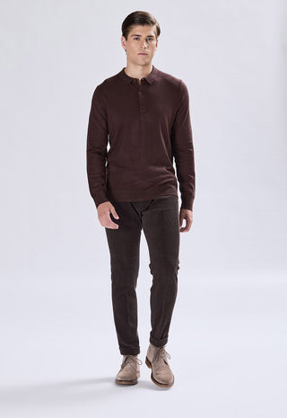Long Sleeve Button Polo Shirt