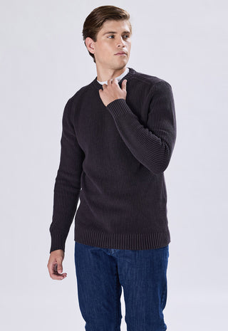 100% Cotton Stone Wash Crew Neck Sweater