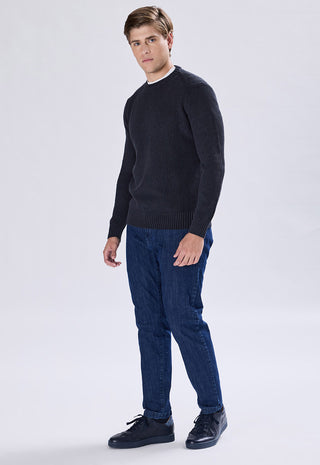 100% Cotton Stone Wash Crew Neck Sweater