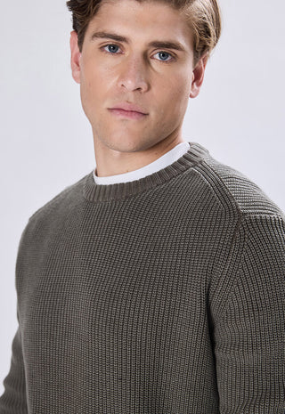 100% Cotton Stone Wash Crew Neck Sweater