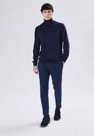 Dolcevita Uomo in Cashmere a Maniche Lunghe|Colore:Blu