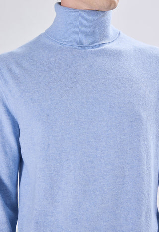 Dolcevita Uomo in Cashmere a Maniche Lunghe|Colore:Cielo