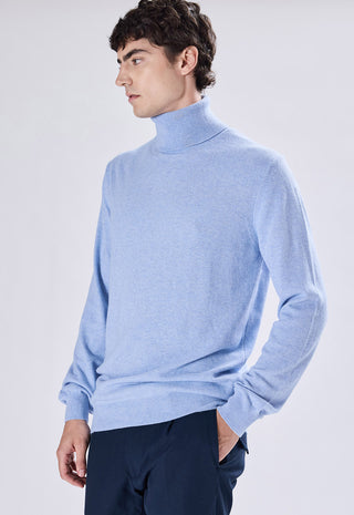Dolcevita Uomo in Cashmere a Maniche Lunghe|Colore:Cielo
