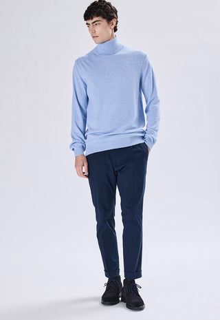 Dolcevita Uomo in Cashmere a Maniche Lunghe|Colore:Cielo
