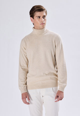 Maglia Uomo Dolcevita in Misto Cashmere|Colore:Ecru
