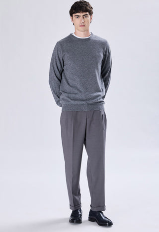 Maglia Uomo in Cashmere Girocollo a Maniche Lunghe|Colore:Antracite