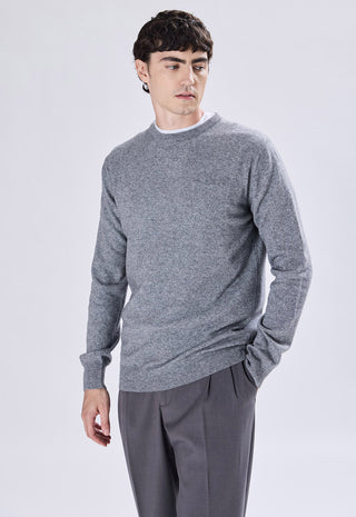 Maglia Uomo in Cashmere Girocollo a Maniche Lunghe|Colore:Gr melange