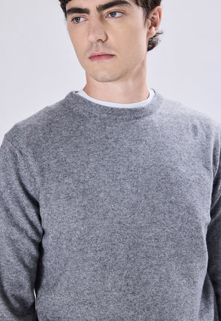 Maglia Uomo in Cashmere Girocollo a Maniche Lunghe|Colore:Gr melange