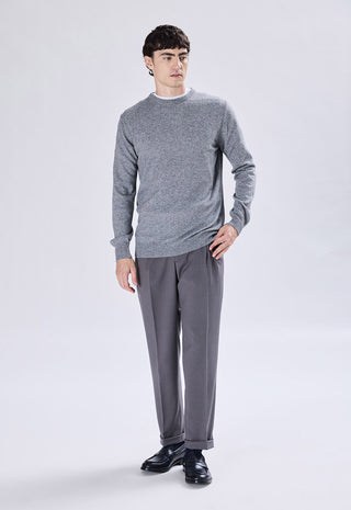 Maglia Uomo in Cashmere Girocollo a Maniche Lunghe|Colore:Gr melange