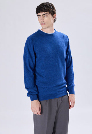 Maglia Uomo in Cashmere Girocollo a Maniche Lunghe|Colore:Royal