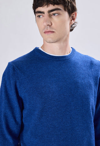 Maglia Uomo in Cashmere Girocollo a Maniche Lunghe|Colore:Royal