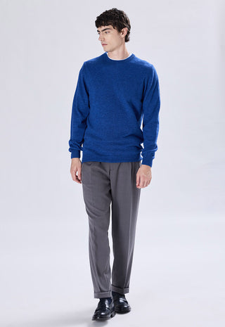 Maglia Uomo in Cashmere Girocollo a Maniche Lunghe|Colore:Royal