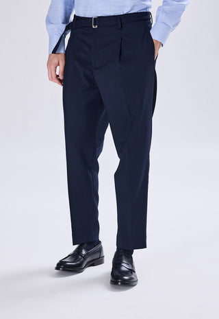 Pantalone Pinces con Cinta|Colore:Blu