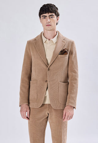 Blazer Monopetto in Velluto a Coste|Colore:Biscotto