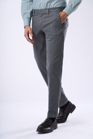 Slim Fit Satin Chino Trousers