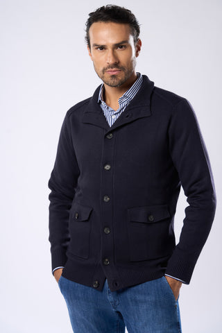 Maglia Cardigan Collo Alto