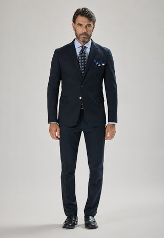 Abito Classico Monopetto Lana Pettinata Compatta|Colore:Blu