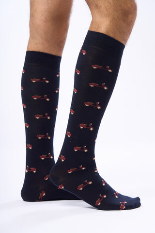 Calza Lunga Fantasia in Caldo Cotone |Colore:Blu