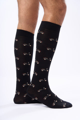 Calza Lunga Fantasia in Caldo Cotone |Colore:Nero