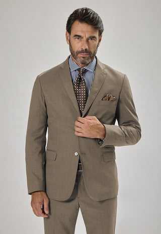 Abito Classico Regular Fit Lana Pettinata Compatta|Colore:Beige