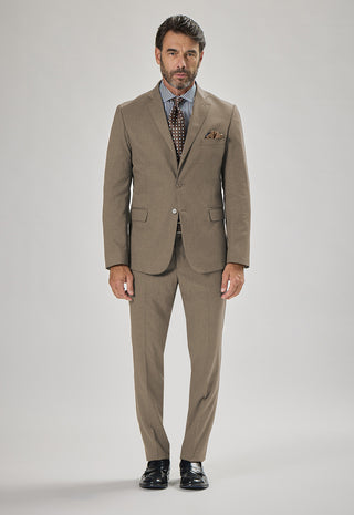 Abito Classico Regular Fit Lana Pettinata Compatta|Colore:Beige