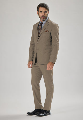 Abito Classico Regular Fit Lana Pettinata Compatta|Colore:Beige