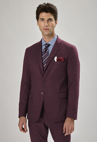 Abito Classico Regular Fit Lana Pettinata Compatta|Colore:Bordeaux