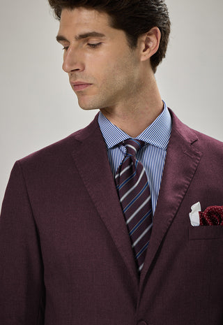 Abito Classico Regular Fit Lana Pettinata Compatta|Colore:Bordeaux