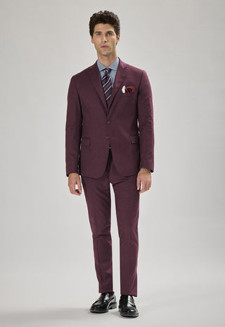 Abito Classico Regular Fit Lana Pettinata Compatta|Colore:Bordeaux