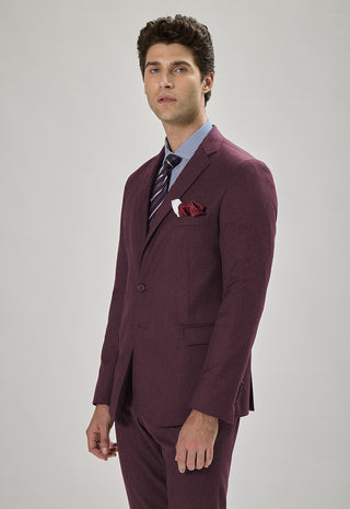 Abito Classico Regular Fit Lana Pettinata Compatta|Colore:Bordeaux