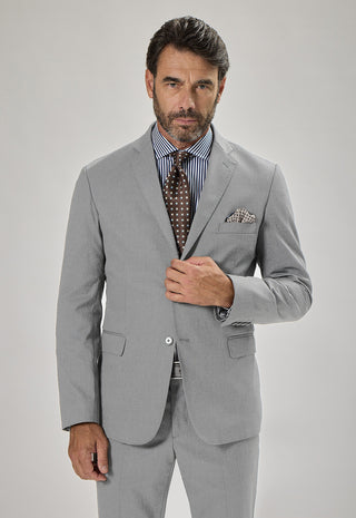 Abito Classico Regular Fit Lana Pettinata Compatta|Colore:Light gray