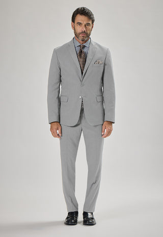 Abito Classico Regular Fit Lana Pettinata Compatta|Colore:Light gray