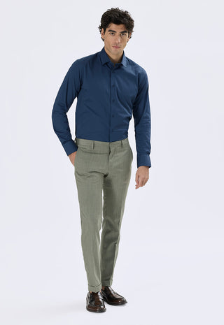 Camicia in Popeline Slim Fit|Colore:Lavagna