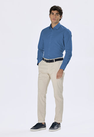 Camicia in Popeline Regular Fit|Colore:Azzurro
