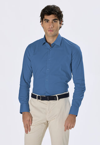 Camicia in Popeline Regular Fit|Colore:Azzurro