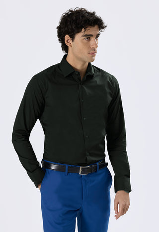 Camicia in Popeline Regular Fit|Colore:Verde