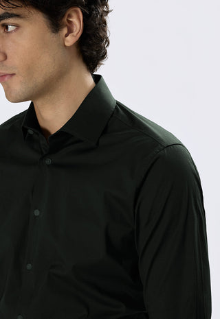 Camicia in Popeline Slim Fit|Colore:Verde